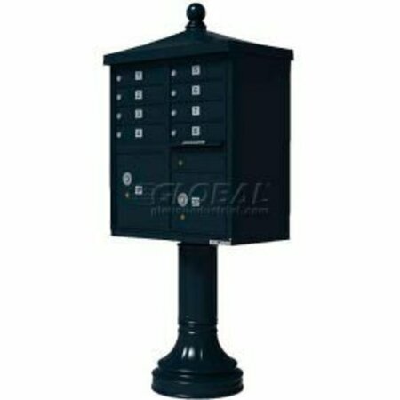 FLORENCE MFG CO Vital Cluster Box Unit w/Vogue Traditional Accessories, 8 Unit & 2 Parcel Lockers, Black 1570-8V2BK